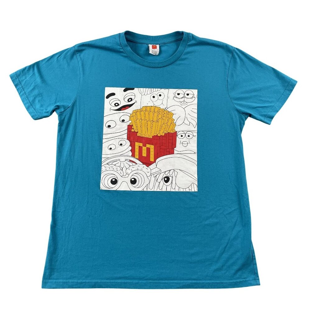 Mcdonalds T-Shirt Mens Large Blue Grimace Fry Guys Retro Tee
